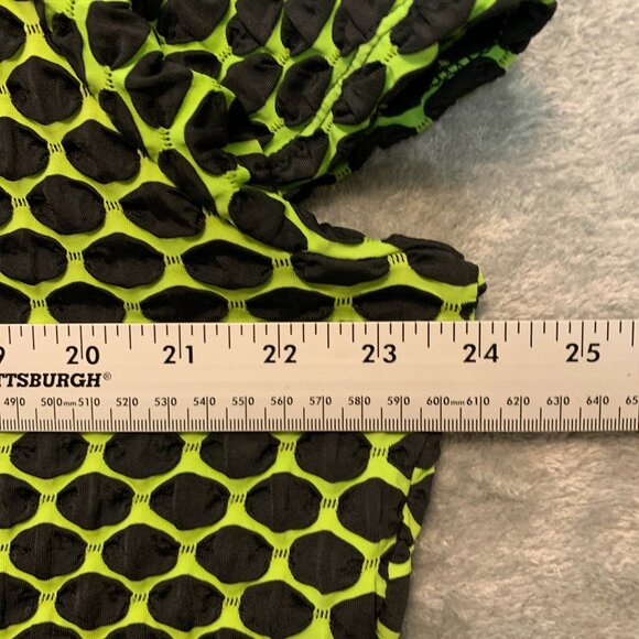 Vtg Cato Women 80s 90s Wacky Popcorn Neon Polka Dot Stretchy Knit Top 18 Plus - Picture 6 of 9